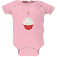 Рожден ден детска кекс 1 -ви първо светло розово меко бебе едно - 9- месеца