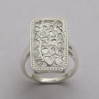 1. CTW Natural Diamond Polki Cocktail Ring Sterling Silver Жени бижута