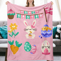Dicasser Великденски одеяла за зайче с възглавница меко топло уютно леки декоративни одеяла за момчета и момичета