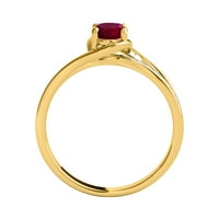 Mauli Jewels годежни пръстени за жени 0. Карат диамант и овална форма Създаден рубин пръстен за заселване 14k бяла роза жълто злато