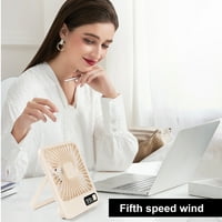 Walmeck Q Desk Fan преносим вентилатор цифров дисплей Скорости на вятъра Регулируем електрическо охлаждане вентилатор USB Акумулатор за домашен офис