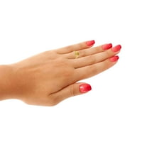 Mauli Jewels годежни пръстени за жени 0. Карат цитрин и диамантен акцент сърдечен пръстен 4-Prong 10K Yellow Gold
