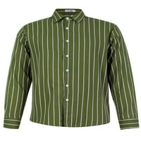 Bomotoo Mens Небрежни върхове Бутон надолу тънък годен блуза ваканция Единични ризи с дълъг ръкав зелени XL