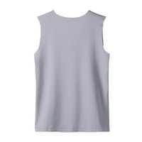 Hhei_k Мъжки лятна ледена коприна Traceless Thin Disherable Color V-Neck Leeveless Топ ризи за компресия за мъже