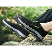 Мъже ходещи обувки комфорт Небрежни обувки Плъзнете върху маратонки Мъжки леки плоски мрежести тренировки Черно 9