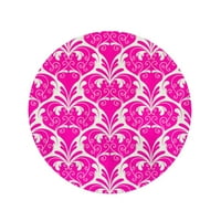 Кръгла плажна кърпа одеяло розово дамаска от флорално модерно сърце доста граница абстрактно пътуване кръг кръгови кърпи мат мат гоблен плаж хвърляне