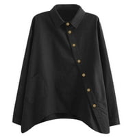 Shpwfbe дамски блузи дамски есенни върхове ръкав солидна мода ежедневни цветни ризи жени дълги жени ризи с дълъг ръкав ризи за жени черни s