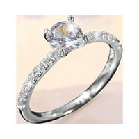 Heiheiup Silver Women Fashion Trend Single Full Diamond Zircon Ring Дами бижута диамантени пръстени за жени Пънк пръстени за жени