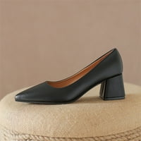 Aayomet Dance Shoes for Women Ladies Fashion Mody Color Кожени помпи Оценка пръст с дебели ежедневни обувки на висок ток, черни 8