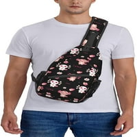 -Дек мраморен синя чанта за прашка кръстосана раница туризъм Пътуване Денпак гърди Лека чанта за рамо за жени мъже