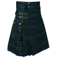 Мъжки шотландски стил карирана пола контраст цвят плисирана пола за мъже мода ирландска традиционна пола