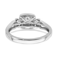Твърда 10K бяло и розово злато диамантен клъстер годежен пръстен размер