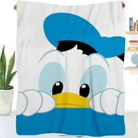 Одеяла за печат на Donald Duck и хвърля смешни одеяла за хвърляне дишащи за деца възрастни подаръци за одеяло за рожден ден, 39x