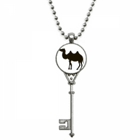 Черна камила сладка животински портрет висулка винтидж колие сребро бижута на ключ