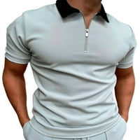 Beiwei Mens Slim Fit къси ръкави летни върхове цип плакет ежедневни тениски мъже с цип блуза