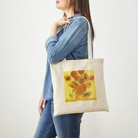 Cafepress - Van Gogh Слънчогледи Тотална чанта - Естествено платно чанта за тота, плат за пазаруване на плат