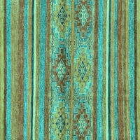 Ahgly Company Indoor Rectangle Abstract Turquoise Blue Modern Area Rugs, 2 '5'