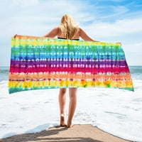 Njshnmn Microfiber Beach Towel Лято двулично кадифено цветно кърпа за баня пясъчна, 31 63