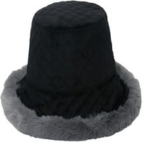 Cocopeaunts женски кожена кофа шапка pu кожена кофа шапка зима топла плюшена рибарска шапка