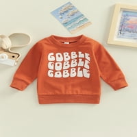 Calsunbaby Toddler Baby Girl Boy Beylsing Sweatshirt Letter Print Crewneck Пуловер пуловерни ризи за големи есенни върхове
