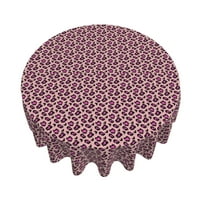 Кръгли кърпи, стилни леопардови модни лилави покривки за водоустойчиво перо за миене на открито за пикник
