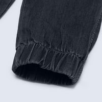 Женски покет покет дантела с панталони с фенери панталони деним небрежни панталони