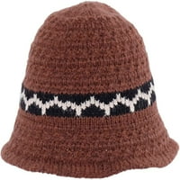 Cocopeaunts Fashion Stripe жени кофа шапки меки сгъваеми сгъваеми плетене шапка за момиче дами ходещ риболов къмпинг