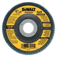 Dewalt Dwa Zirconia T Flap Disc, 80-зърна, 4- in. - Количество 1