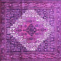 Ahgly Company Indoor Square Medallion Purple Traditional Area Rugs, 8 'квадрат