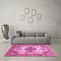 Ahgly Company Indoor Rectangle Abstract Pink Modern Area Rugs, 5 '8'