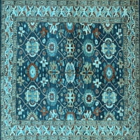 Ahgly Company Indoor Square Oriental Light Blue Industrial Area Rugs, 8 'квадрат