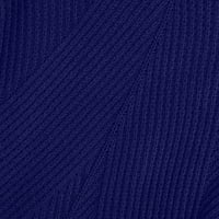 Odeerbi пуловери за жени падат зимни пуловери Turtleneck пуловер плетен плътно цвят дебел лапето пуловер комплект синьо