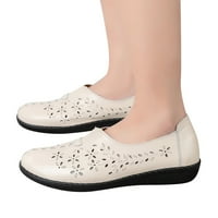 Дами ежедневни обувки клин пети цветя печат комфорт солиден цвят единични обувки хляби ежедневни обувки