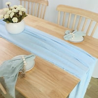 Xyer Table Runner Ръчно измиване мека текстура удобна изискана романтична украса за издръжлива текстура за бур винтидж покривка