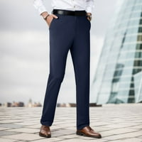 Панталони за мъжки костюм на Fabiurt силно разтягане Slim Fit Skinny Ressing Pants с джобове за бизнес ежедневни пътувания, синьо