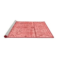 Ahgly Company Machine Pashable Indoor Square Oriental Red Modern Area Cugs, 5 'квадрат
