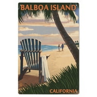 Остров Балбоа, Калифорния, плажен стол бреза дървена табела
