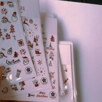 DeYuer стикер за нокти Коледни модели Направи си ултра тънък холографски коледни плъзгачи за снежинка за нокти за маникюр