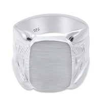14k бяло злато, покрито със сребърен протектор за стерлинги, размер на пръстена 12