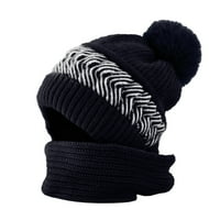 Зимна плетена качулка шал Coif Winter Kids Baby Beanie Hat топли шапки за свободното време ваканция ежедневна шапка