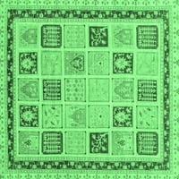 Ahgly Company Indoor Rectangle Oriental Emerald Green Modern Area Rugs, 3 '5'