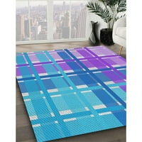 Ahgly Company Machine Pashable Indoor Rectangle Transitional Blue Diamond Blue Area Rugs, 2 '5'