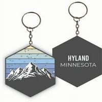 Hyland Minnesota Ski Snowboard Winter Adventures Metal Keychain