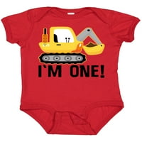 Мастически 1 -ви рожден ден строителен камион момче облекло подарък бебе момче боди
