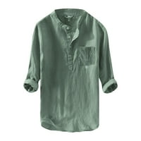 Корашан мъжки лятна риза Мъжки моден памук и коноп с дълъг ръкав Топ ежедневни блузи Топ ризи за мъже