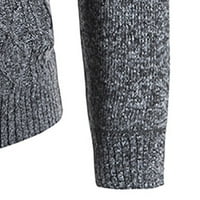 Зимни пуловерни палта за мъже- твърди връхни дрехи Кардиган тънък елегантен плетен пуловерно яке Пълно цип дълъг ръкав костенурка сиво сиво