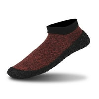 Удрящи унизилни плувни обувки Бързи сухи аква чорапи гумени обувки с подметка вода Упражнение Маратонки за хлъзгане устойчиви йога чорап бос анти-плъзгане тъмно червено 6