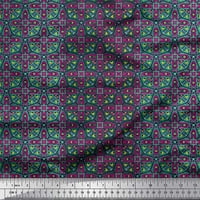 Soimoi Viscose Chiffon Fabric Stripe & Moroccan Kaleidoscope Printed Fabric Wide