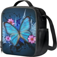 Синя пеперуда отпечатана чанта за училищна чанта с раница чанта с молив, модна чанта за книги за деца