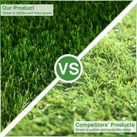GOASIS Lawn Artificial Grass Turf, 1.38 '' Височина на купчината изкуствена трева килим ft за вътрешна външна градинска морава